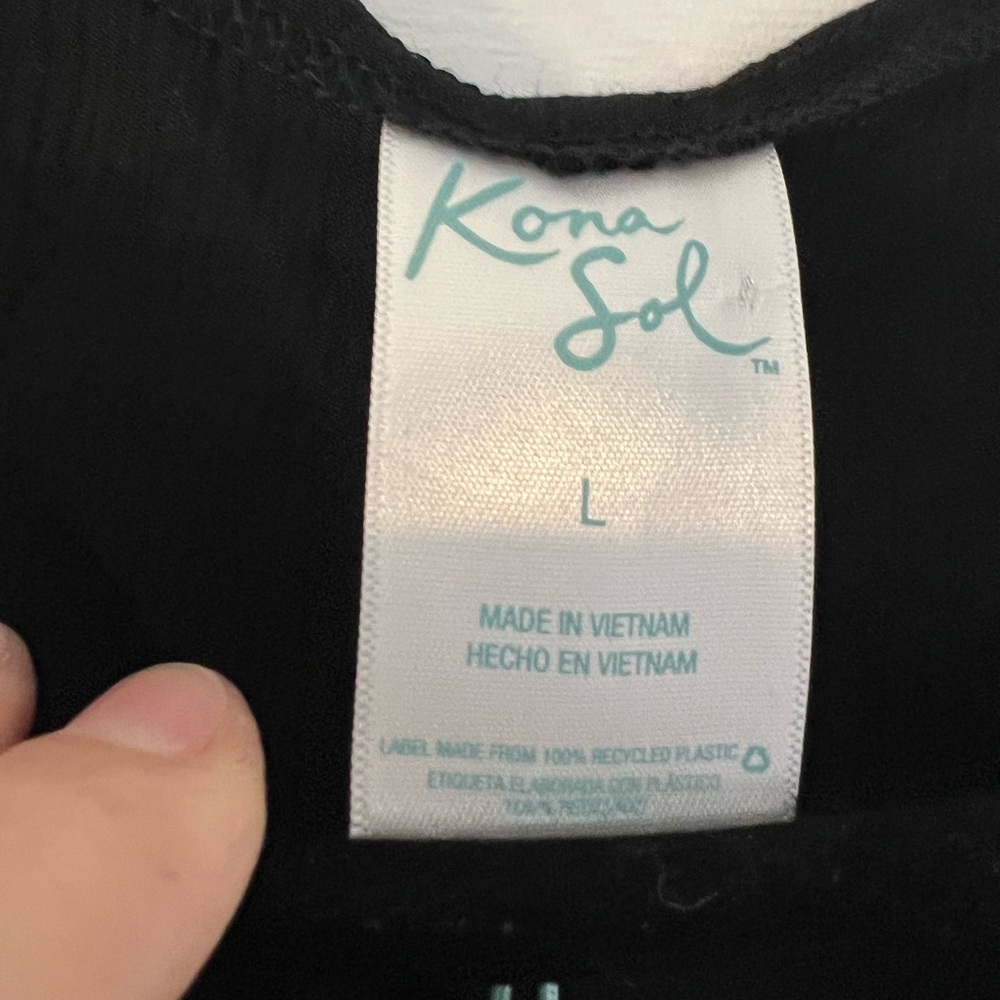 Kona Sol Black Sleeveless Swim Coverup NWT Size L - Picture 4 of 7